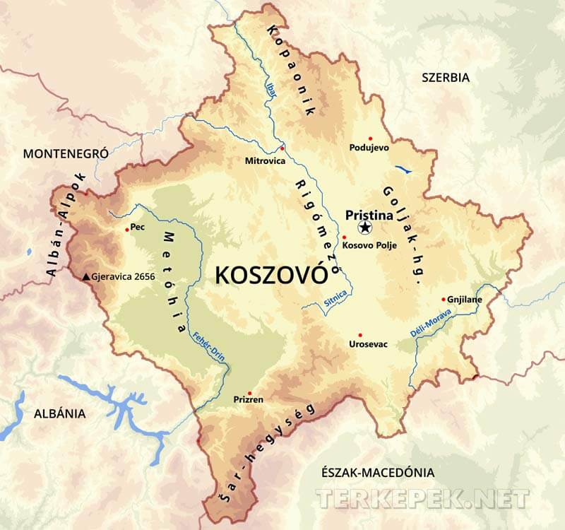 Koszovó térképek